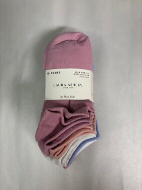 New Laura Ashley Socks Women’s 10 Pair Multicolor No Show Socks Casual Active